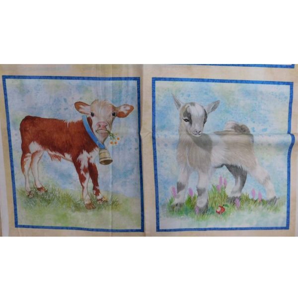 Patchwork Quilting Sewing Barnyard Babies Panel 61x110cm Fabric
