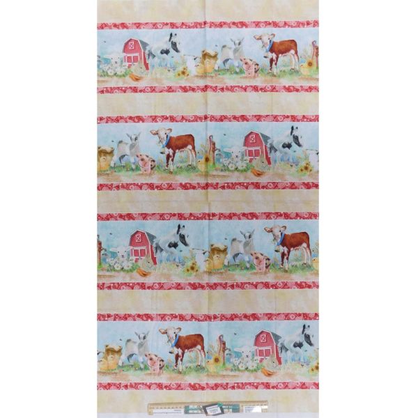 Patchwork Quilting Sewing Barnyard Babies Border Panel 60x110cm Fabric
