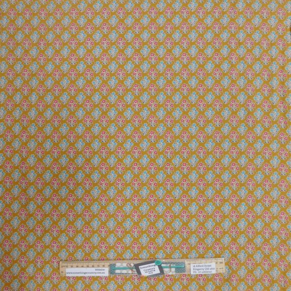 Quilting Patchwork Fabric TILDA Jubilee Farm Flowers Mustard 50x55cm FQ