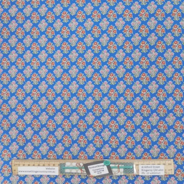 Quilting Patchwork Fabric TILDA Jubilee Farm Flowers Blue 50x55cm FQ