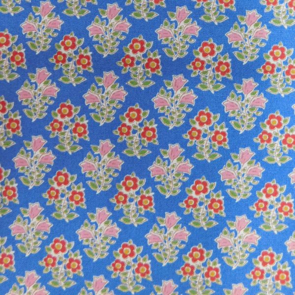 Quilting Patchwork Fabric TILDA Jubilee Farm Flowers Blue 50x55cm FQ