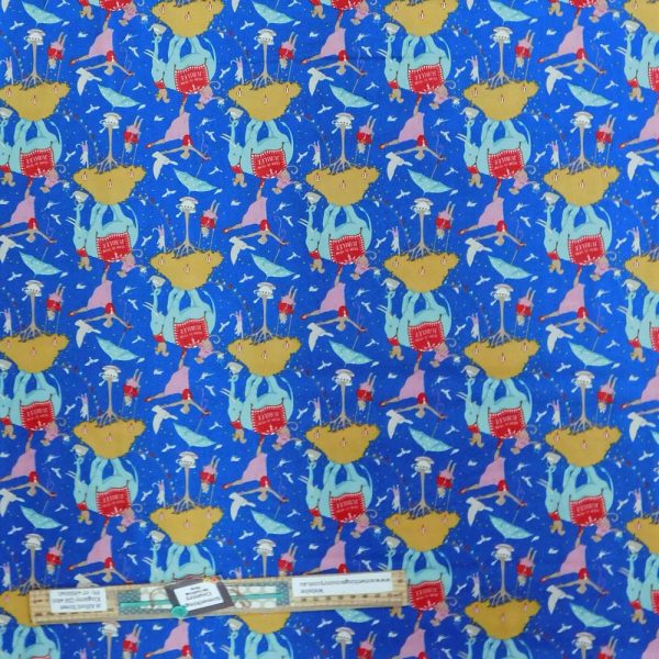 Quilting Patchwork Fabric TILDA Jubilee Circus Life Blue 50x55cm FQ