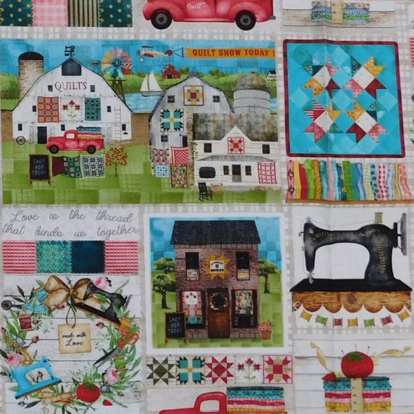 Patchwork Quilting Sewing Quilt Shop Hop Panel 30x110cm Fabric