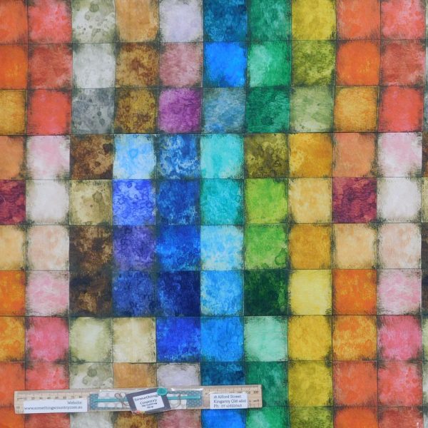 Patchwork Quilting Sewing Fabric Tim Holtz Colorblock Large 50x55cm FQ