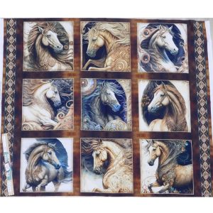 Patchwork Quilting Sewing Stallion Song Large Panel 93x110cm Fabric