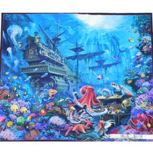 Patchwork Quilting Sewing Treasures at Sea Large Panel 92x110cm Fabric