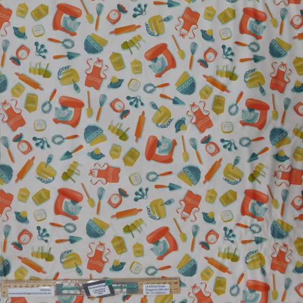 Patchwork Quilting Sewing Fabric Fresh Baked Kitchen 50x55cm FQ