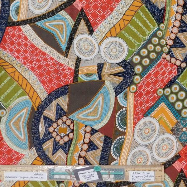 Patchwork Quilting Sewing Fabric Bindoon Aboriginal 50x55cm FQ