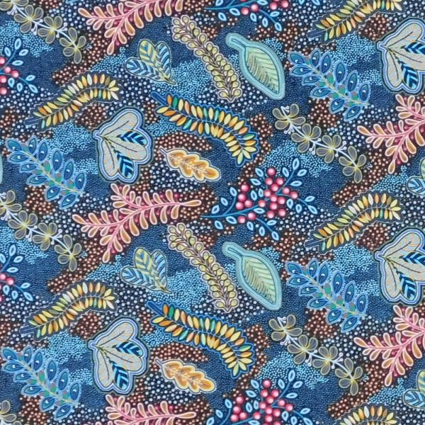 Patchwork Quilting Sewing Fabric Pannotia Blue Aboriginal 50x55cm FQ