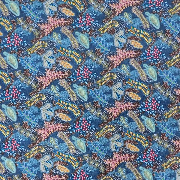 Patchwork Quilting Sewing Fabric Pannotia Blue Aboriginal 50x55cm FQ
