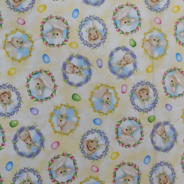 Patchwork Quilting Sewing Fabric Easter Hoppy Hunting 50x55cm FQ