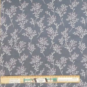 Quilting Patchwork Sewing Fabric Ring Roses Baby Breath Grey 50x150cm