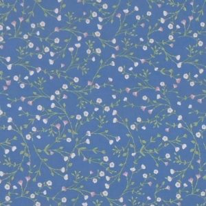 Quilting Patchwork Sewing Fabric Ring a Roses Blue Pink Flowers 50x150cm