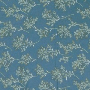 Quilting Patchwork Sewing Fabric Ring Roses Baby Breath Blue 50x150cm