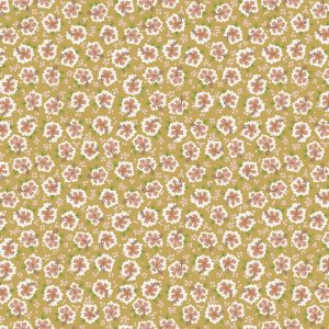 Quilting Patchwork Fabric Sunkissed Sojourn Hibiscus Mustard 50x55cm FQ