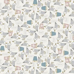 Quilting Patchwork Fabric Sunkissed Sojourn Seagulls White 50x55cm FQ