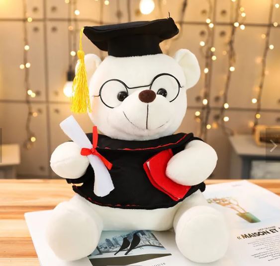Country Graduation Teddy Bear with Hat Gown and Glasses