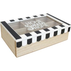 Kitchen Classic Coffee Cafe Home Sweet Home Wooden Tea Box