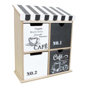 Kitchen Classic Coffee Cafe Set Of 4 Drawers Freestanding