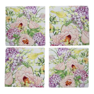 Dining Kitchen Spring Meadow Tile Coasters Set 4 Glossy