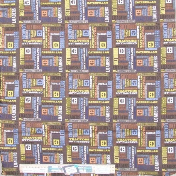 Patchwork Quilting Sewing Fabric Vintage Caterpillar Words 50x55cm FQ