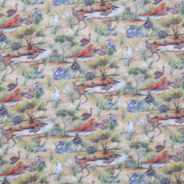 Patchwork Quilting Sewing Fabric Australian Natives 50x55cm FQ