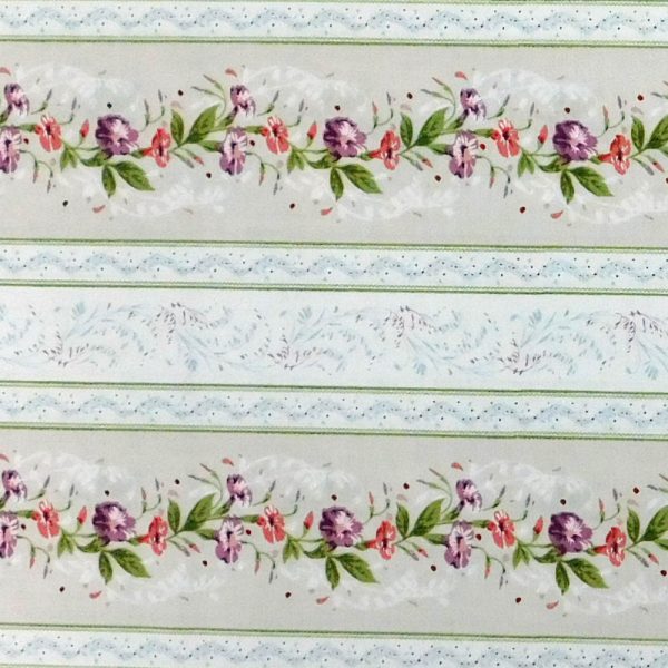 Quilting Patchwork Sewing Fabric Adelaide Floral White Border 50x55cm FQ