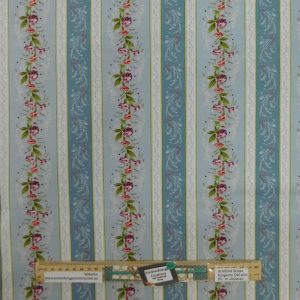 Quilting Patchwork Sewing Fabric Adelaide Floral Blue Border 50x55cm FQ