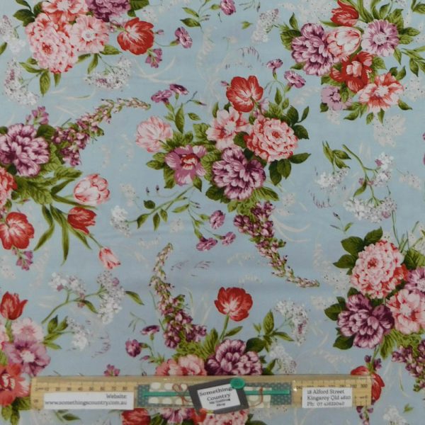 Quilting Patchwork Sewing Fabric Adelaide Large Floral 50x55cm FQ