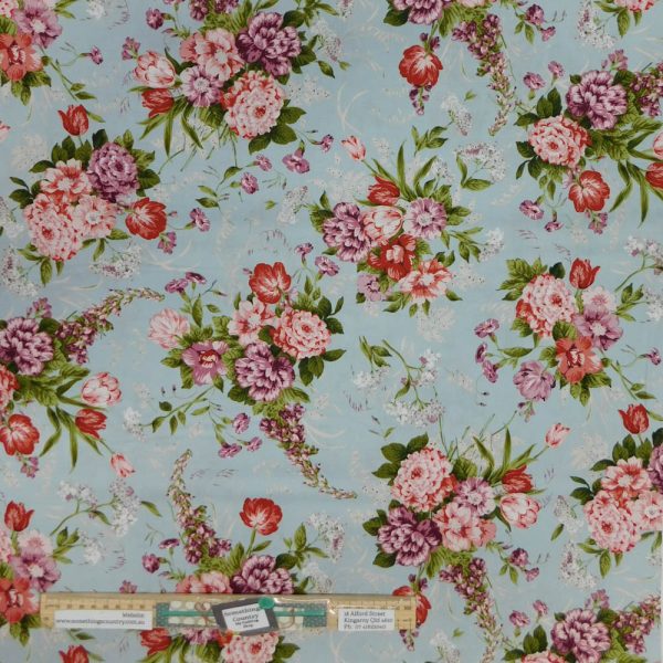 Quilting Patchwork Sewing Fabric Adelaide Large Floral 50x55cm FQ