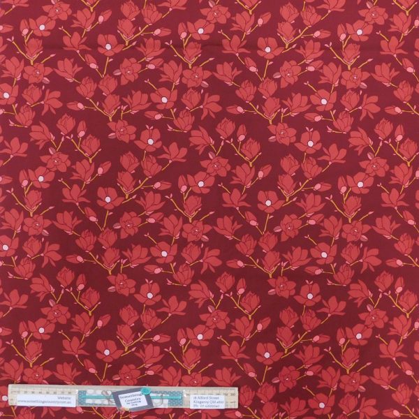 Quilting Patchwork Sewing Fabric Ruby Reds Flowers 50x55cm FQ