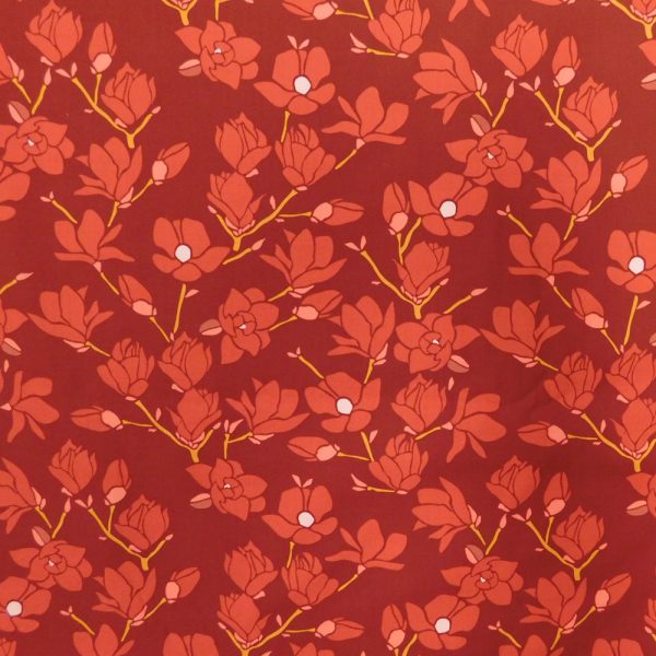 Quilting Patchwork Sewing Fabric Ruby Reds Flowers 50x55cm FQ
