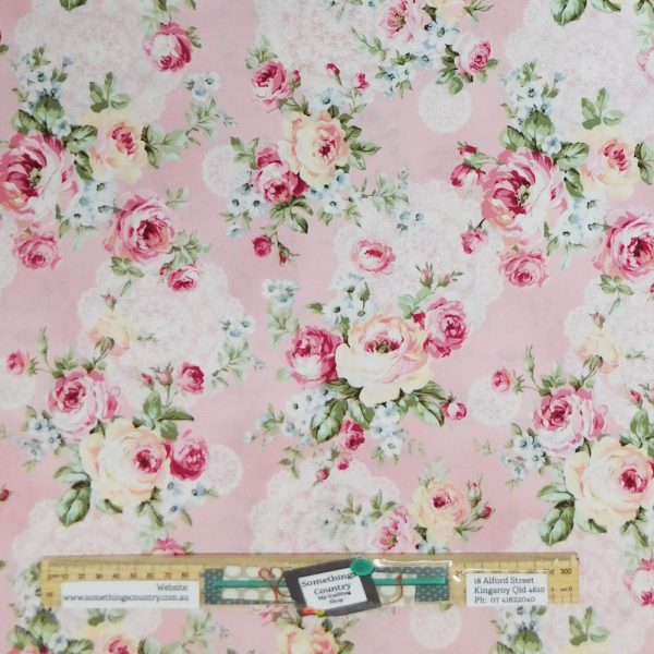 Quilting Patchwork Sewing Fabric Quilt Gate Pink 50x55cm FQ