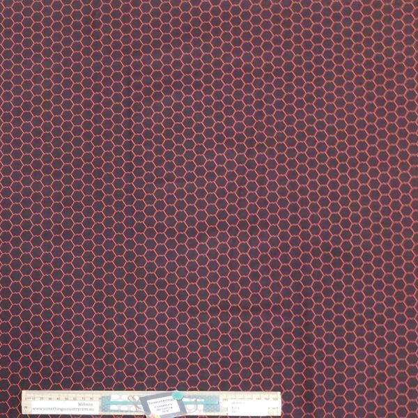 Quilting Patchwork Sewing Fabric Fenced In Red 50x55cm FQ
