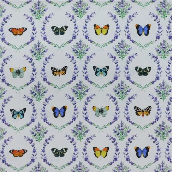 Quilting Patchwork Fabric Lavender Butterfly 50x55cm FQ