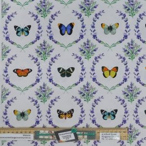 Quilting Patchwork Fabric Lavender Butterfly 50x55cm FQ