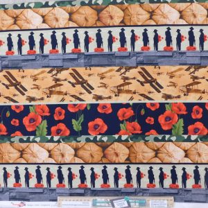 Patchwork Quilting Fabric ANZAC Remember Border 1/2m Cut 50x110cm