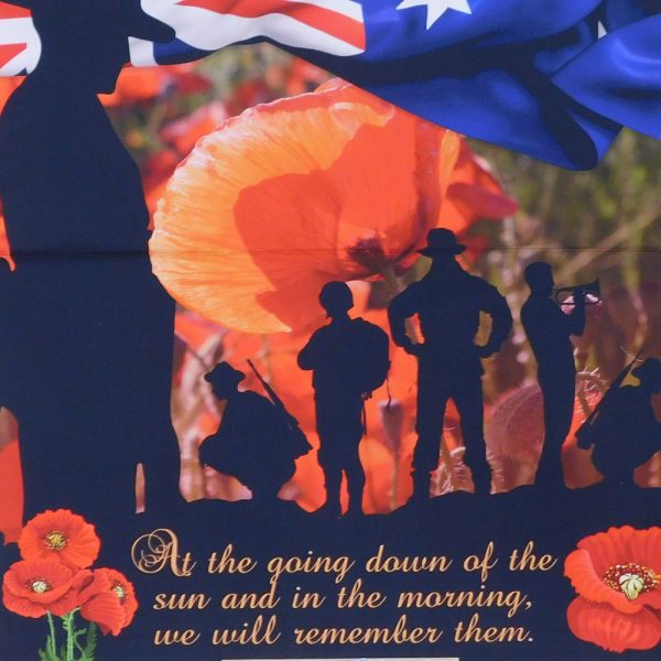 Patchwork Quilting Sewing ANZAC Remember Them 96x110cm Fabric Panel
