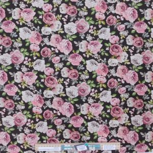 Quilting Patchwork Fabric Is A Rose Chocolate 50x55cm FQ