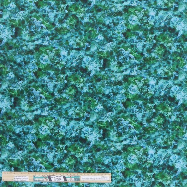 Quilting Patchwork Sewing Fabric Turtle Bay Green 50x55cm FQ