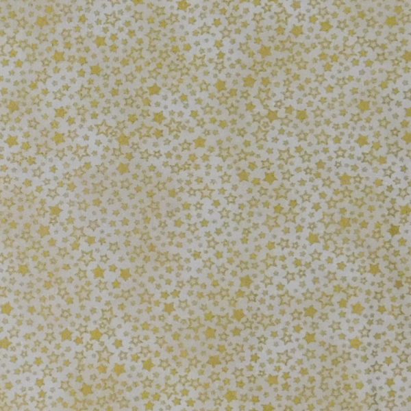 Quilting Patchwork Sewing Fabric Gold Metallic Stars 50x55cm FQ