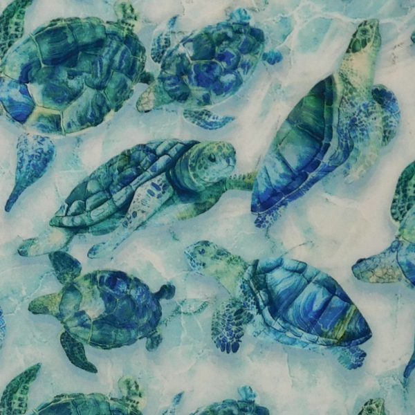 Quilting Patchwork Sewing Fabric Turtle Bay Blue 50x55cm FQ