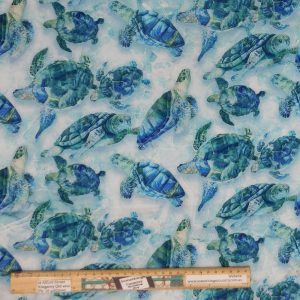 Quilting Patchwork Sewing Fabric Turtle Bay Blue 50x55cm FQ