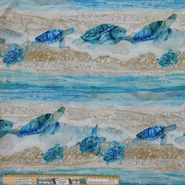 Quilting Patchwork Sewing Fabric Turtle Bay Beach 50x55cm FQ