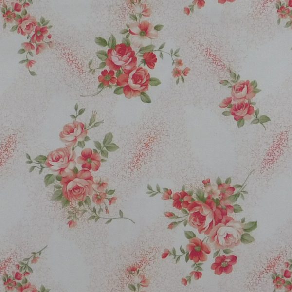 Quilting Patchwork Sewing Fabric Sweet Blush Rose Cluster 50x55cm FQ