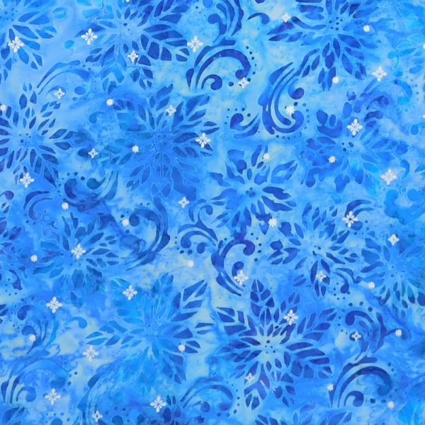 Quilting Patchwork Batik Winter Sparkle Water Blue 50x55cm FQ