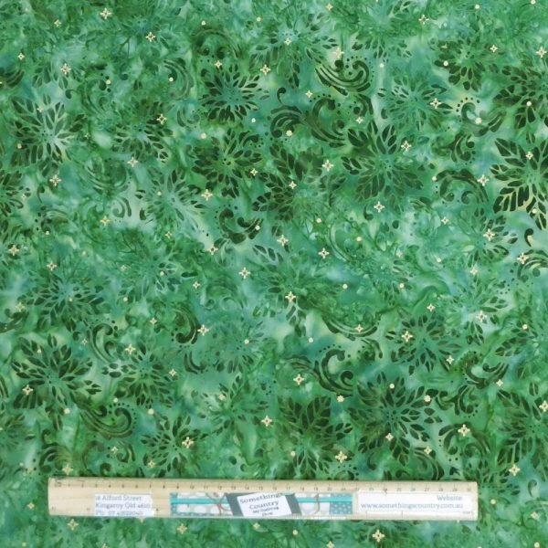 Quilting Patchwork Batik Winter Sparkle Willow Green 50x55cm FQ