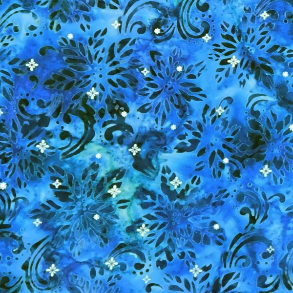Quilting Patchwork Batik Winter Sparkle Lagoon Blue 50x55cm FQ