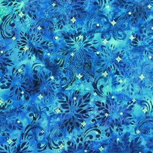 Quilting Patchwork Batik Winter Sparkle Lagoon Blue 50x55cm FQ