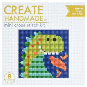 Create Handmade Cross X Stitch Dragon Kit with Threads